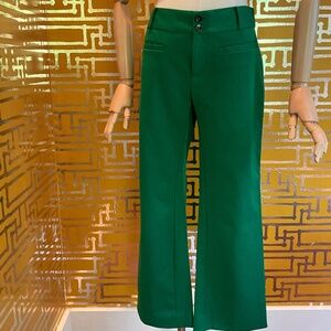 Kelly Green Crop Flair Pant by Anthropologie